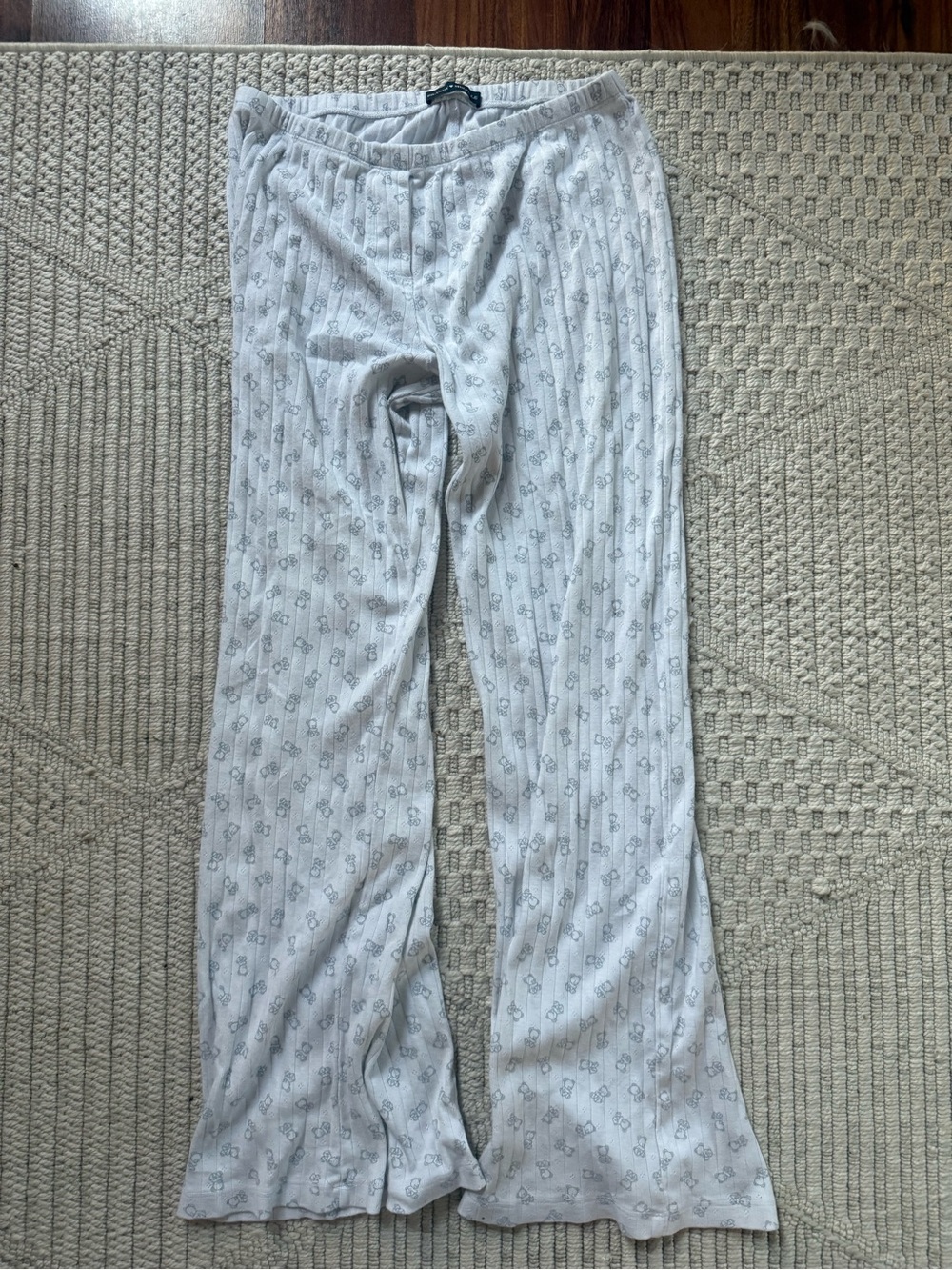 Brandy Melville Light Gray Printed Pajama Pants